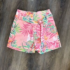 7th Avenue Design Studio New York & Company Pink Floral Maddie Shorts Sz 4